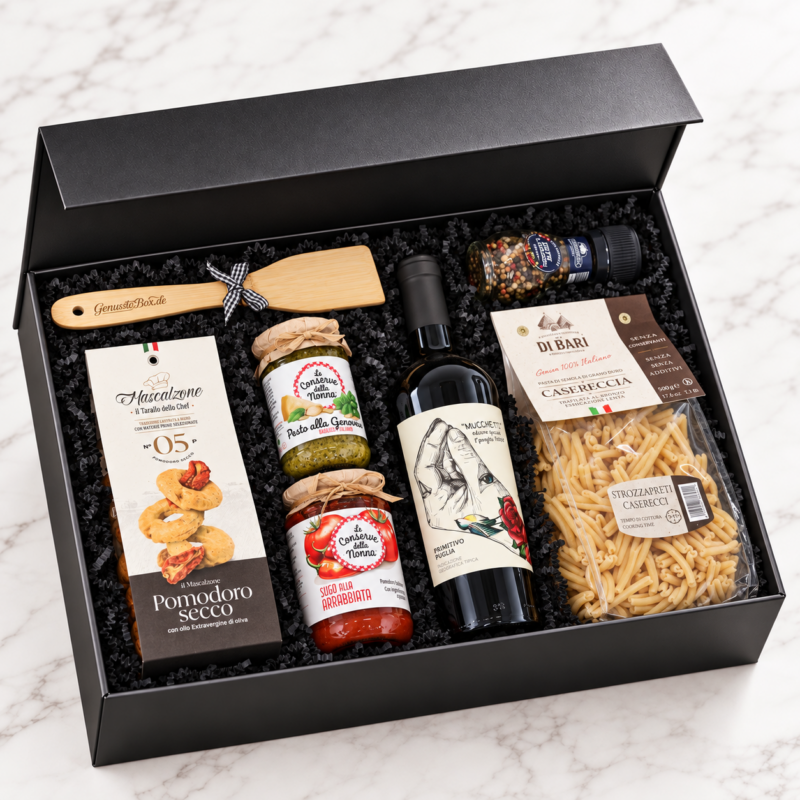 GenusstoBox Selezione mit Rotwein italienischer Geschenkkorb