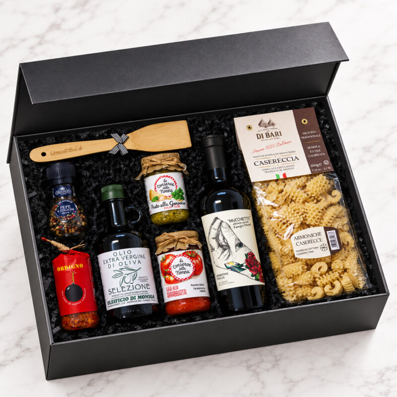 GenusstoBox Gran Riserva italienischer Präsentkorb mit Wein